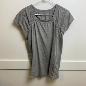 Woolrich Gray Striped Short Sleeve Shirt